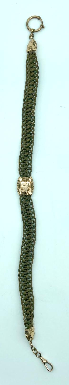 Mourning Albert chain made from woven human hair - full length