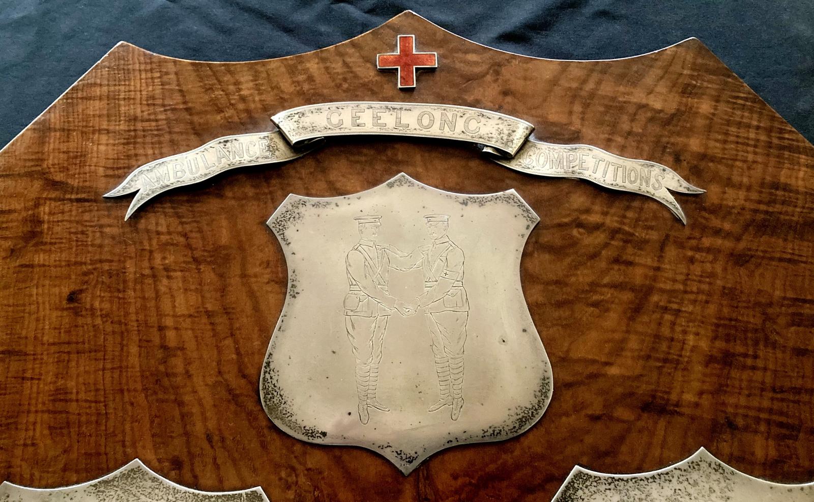 Upper section of St. John Ambulance Brigade Geelong 'Ambulance Competitions' shield