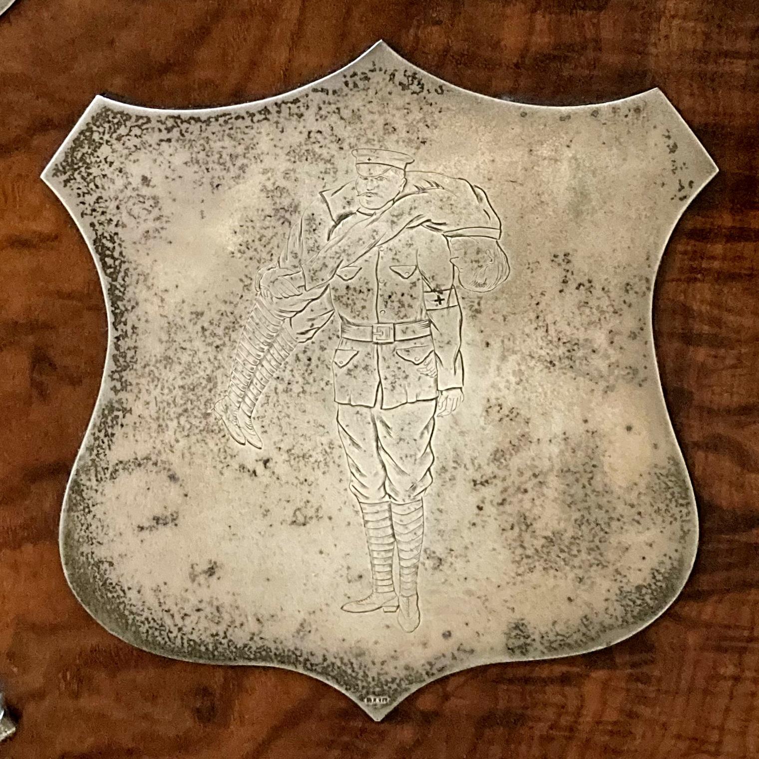 Left hand shield on St. John Ambulance Brigade Geelong 'Ambulance Competitions' shield