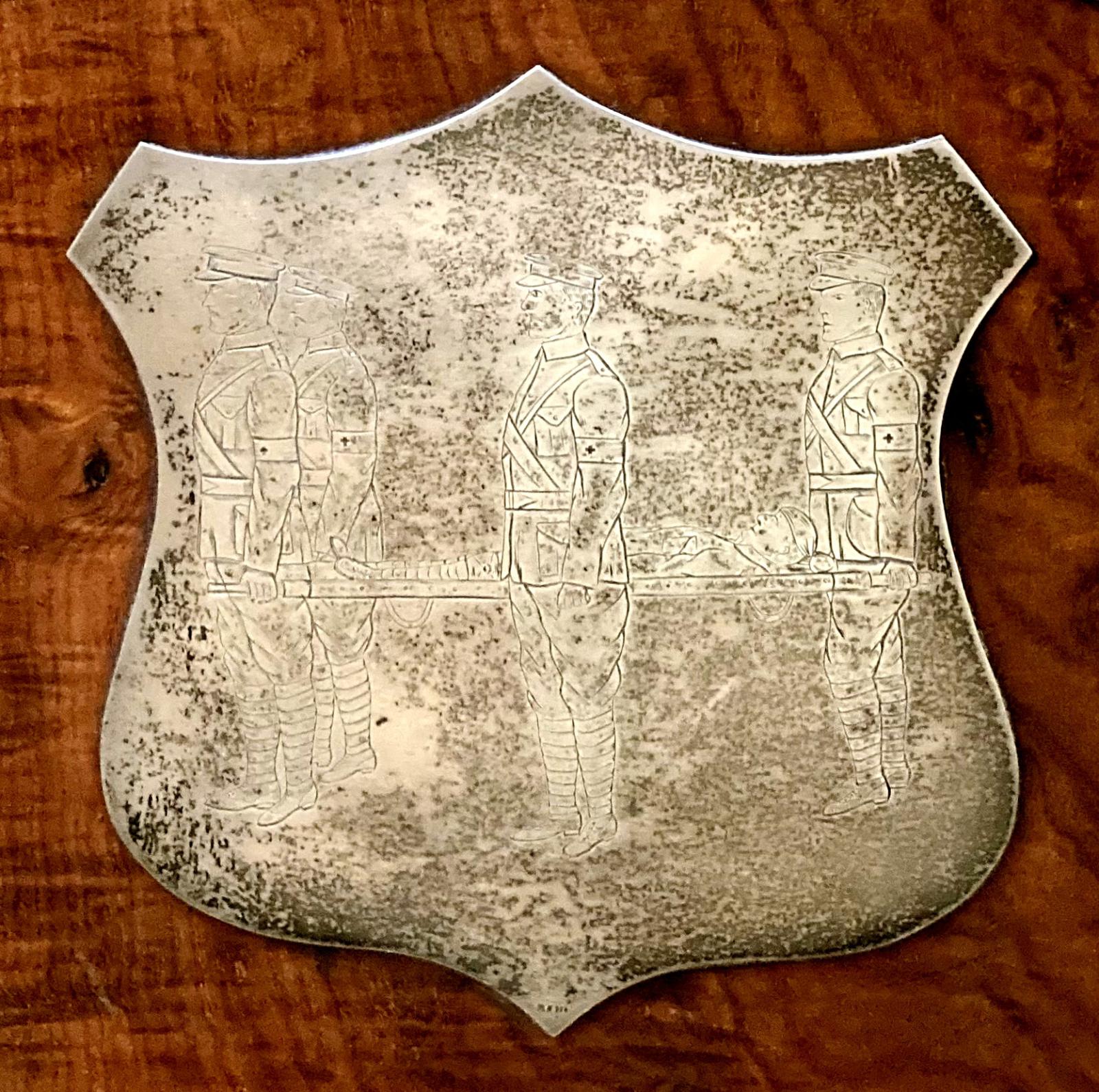 Right hand shield on St. John Ambulance Brigade Geelong 'Ambulance Competitions' shield