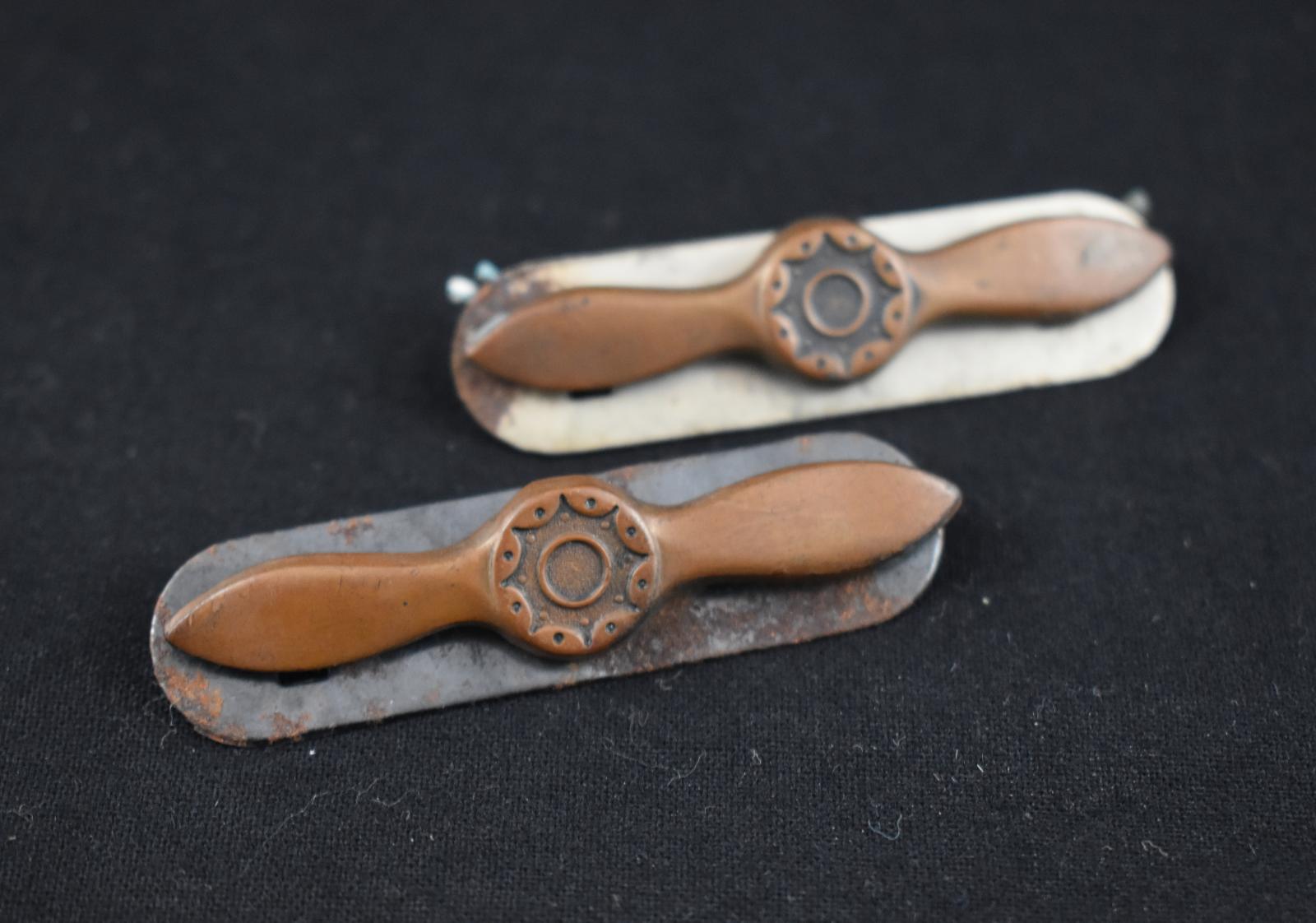 WWII “RAAF Leading Airmen” Metal Badges (2)
