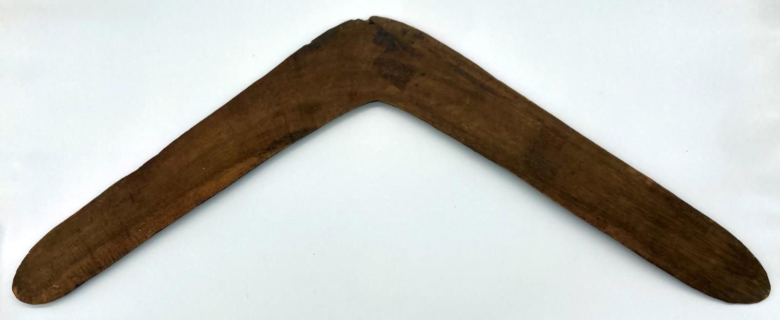 Reverse of boomerang purchased in Sydney during visit of Great White Fleet, 1908