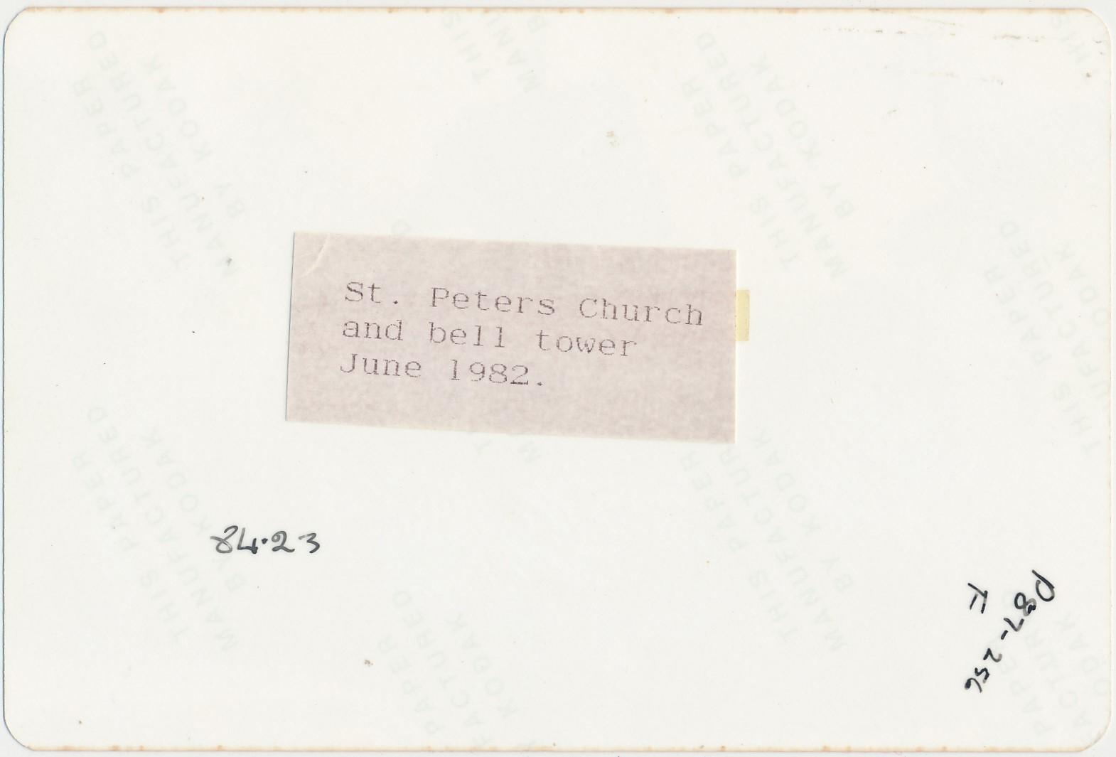 Back of photograph of Pioneer Day at St. Peter's Church, Badgebup