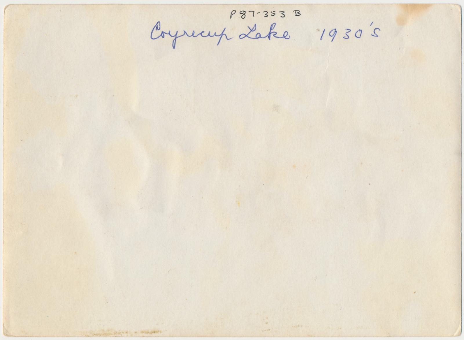 Back of photograph of Views of Coyrecup River and Lake
