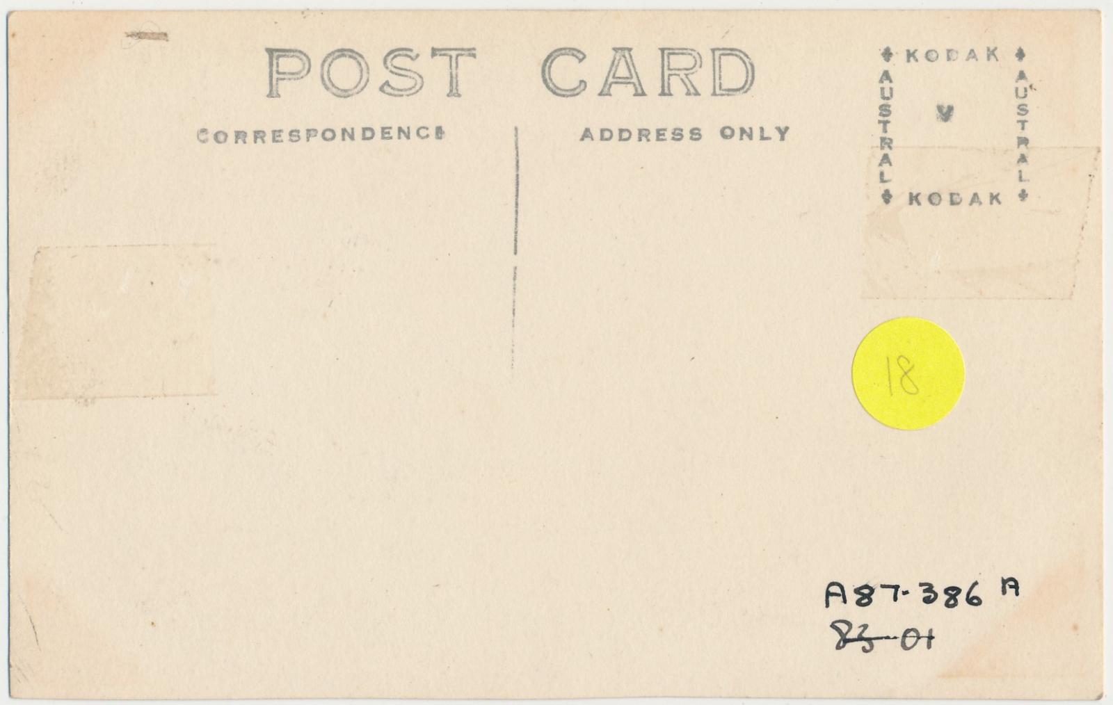 Back of postcard of Crowd at Katanning Showgrounds