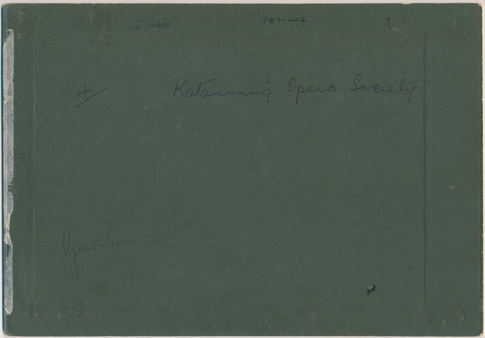 Back of photograph of Katanning Opera Company - Gondeliers