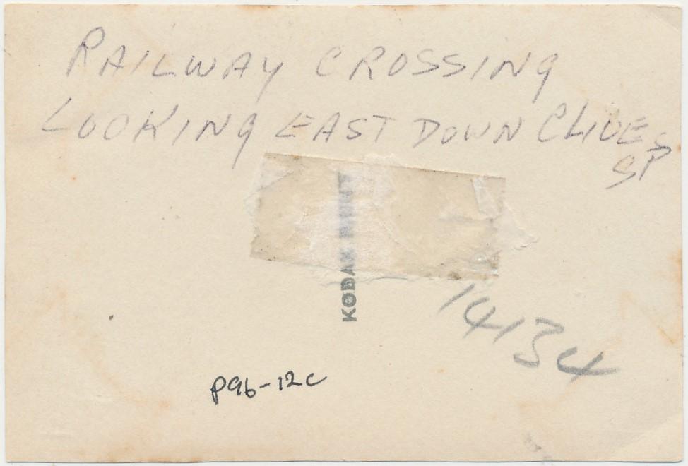 Back of photograph of intersection of Austral Terrace and Clive Street