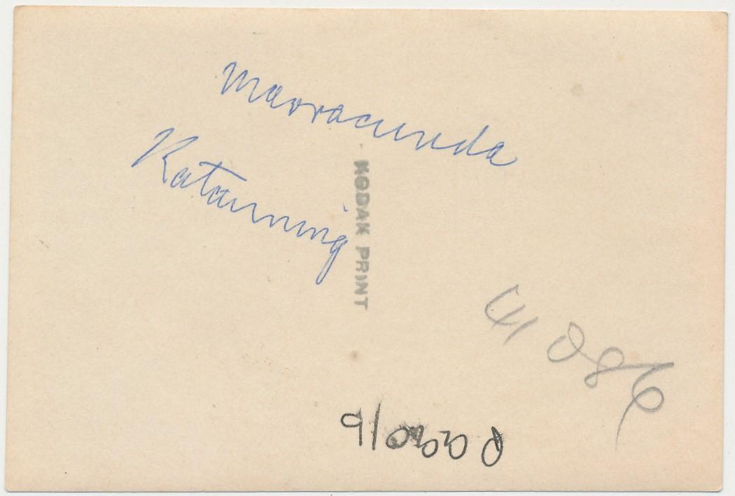 Back of photograph of Marracoonda Pool