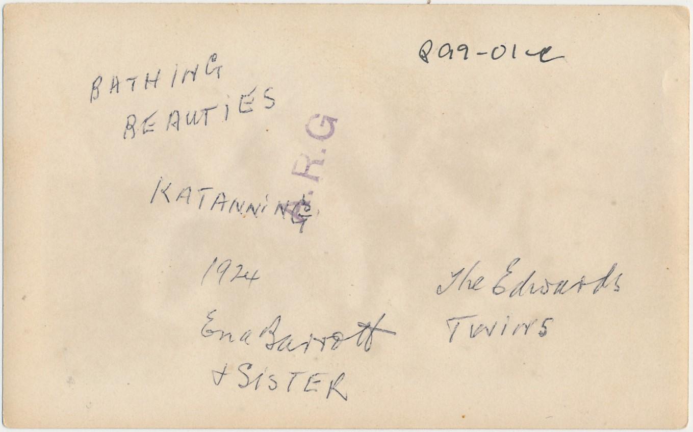 Back of photograph of Marracoonda Pool