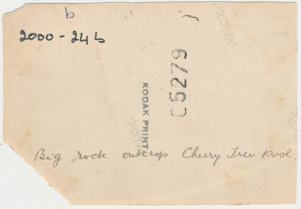 Back of photograph of Cherry Tree Pool