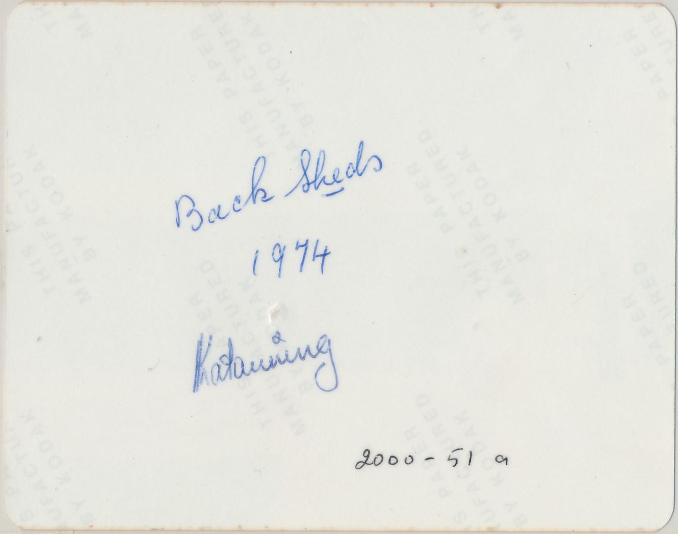 Back of photograph of Katanning Flour Mill Loading Yard