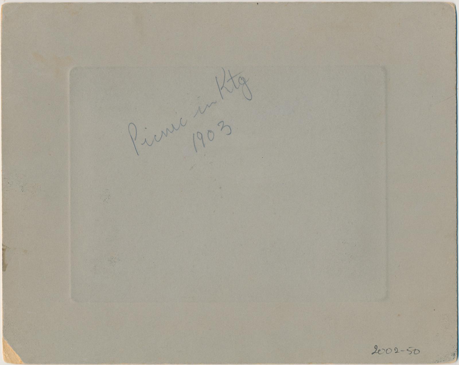 Back of photograph of Picnic in Katanning