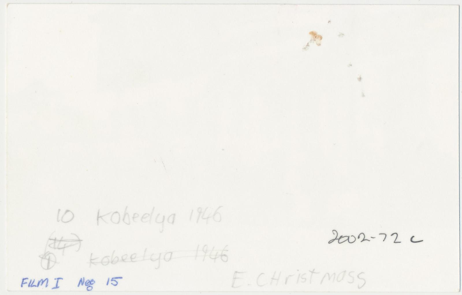 Back of photograph of Kobeelya Students