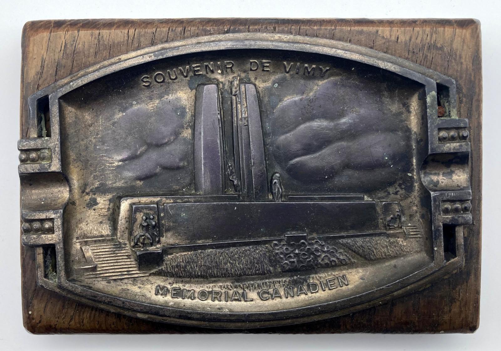 Souvenir ashtray Vimy War Memorial - top view