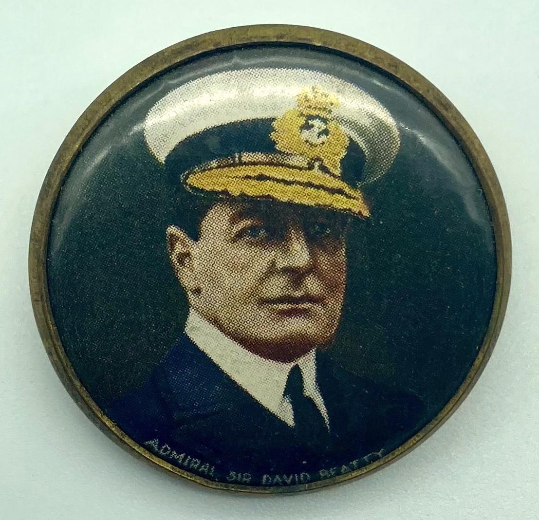 WWI fundraising button featuring the portrait of Admiral Beatty