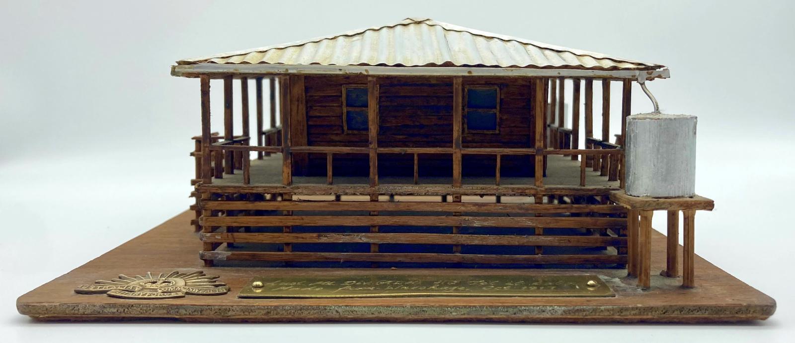 Timber and metal model house - Tel el Saba 1917 - front view