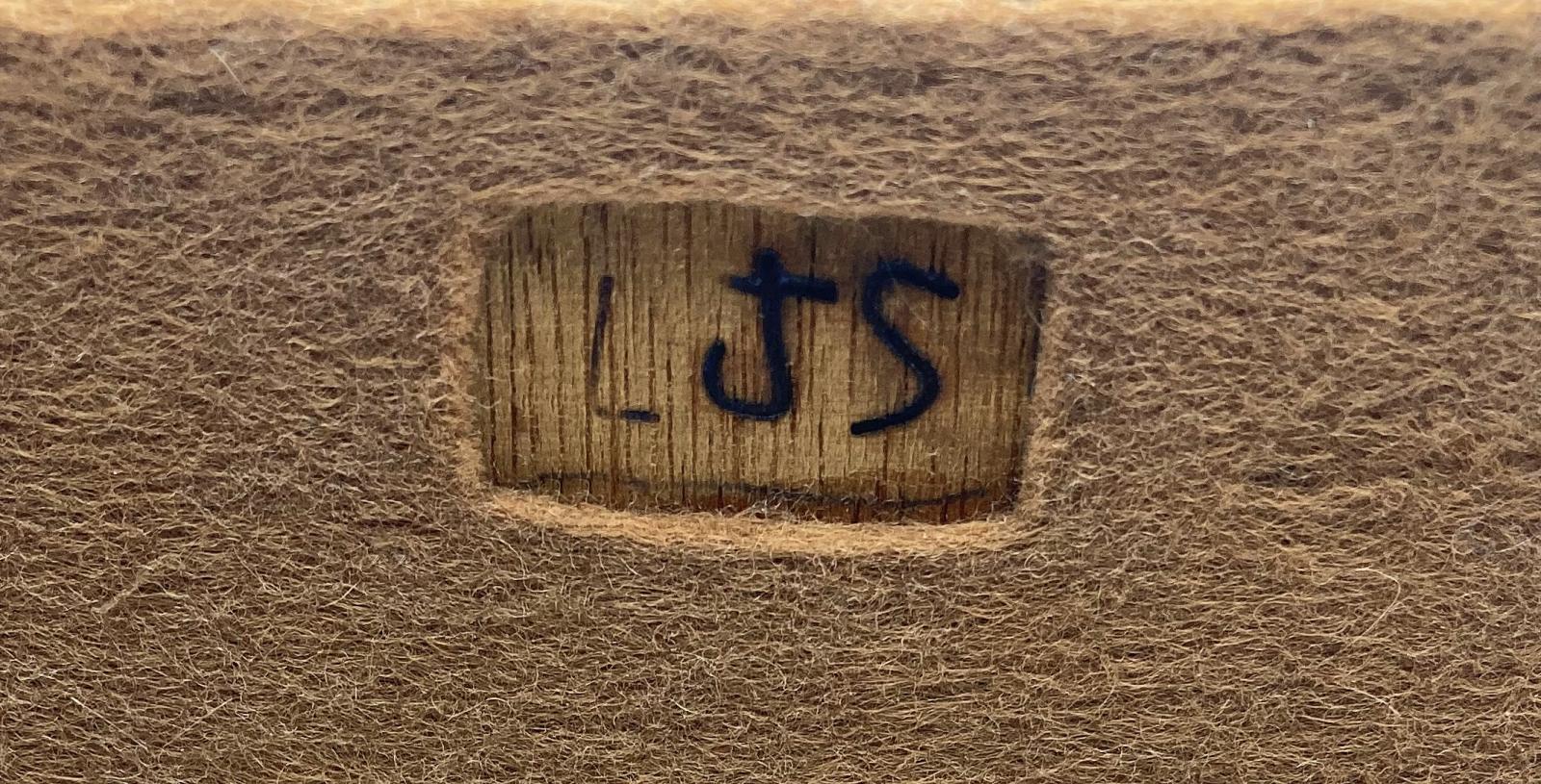 Timber and metal model house - Tel el Saba 1917 - close-up of initials