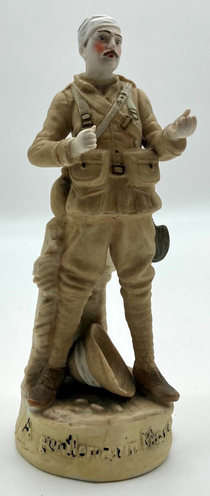 Bisque figurine of a Boer War soldier - 'A Gentleman in Kharki' - front view