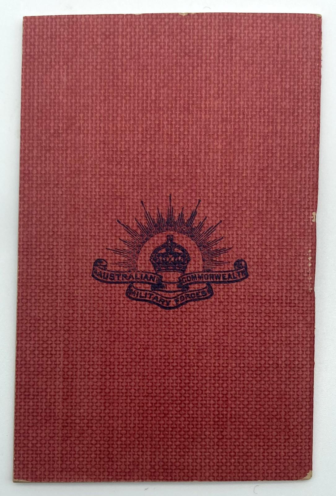 Back cover of 'Prayers and Hymns' booklet