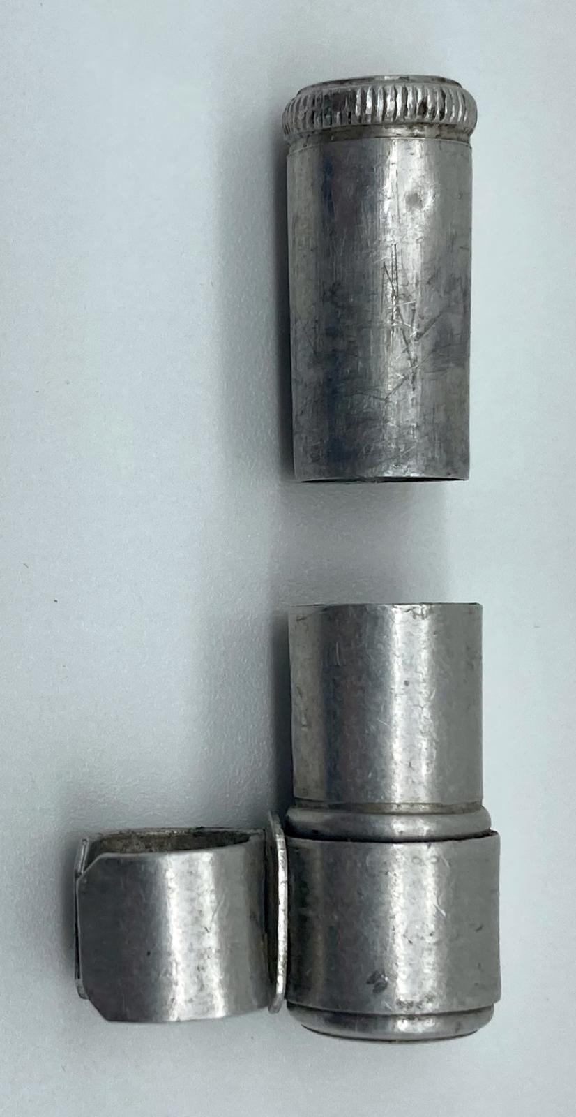 Pigeon canister - side view with two parts separated