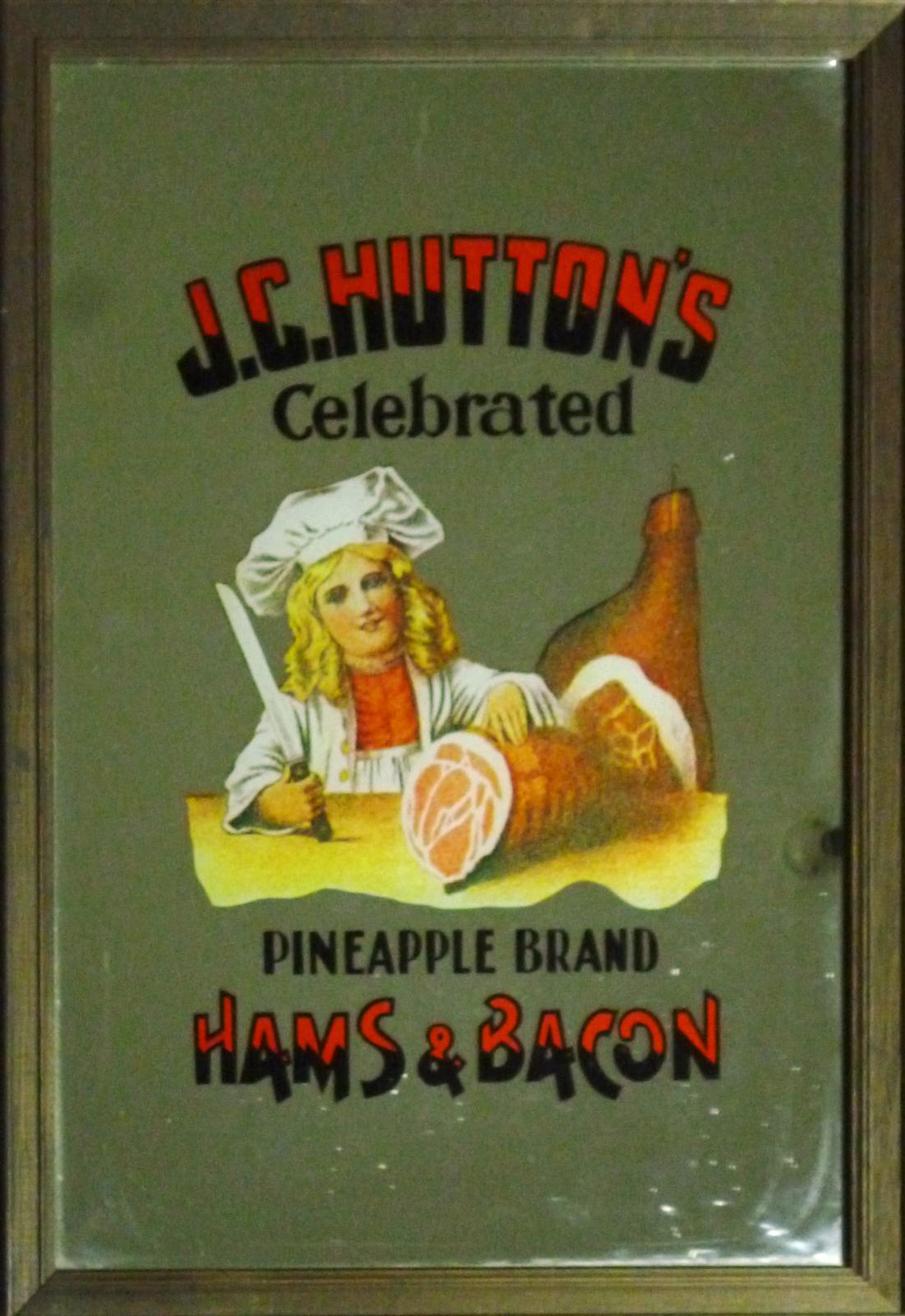 Hutton's smallgoods company promotional mirror.