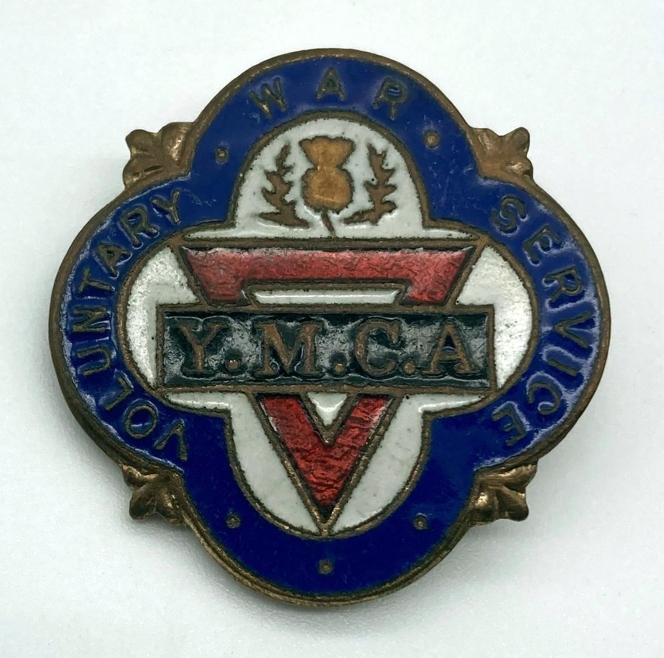 WWII Y.M.C.A. Scottish Branch Voluntary War Service badge