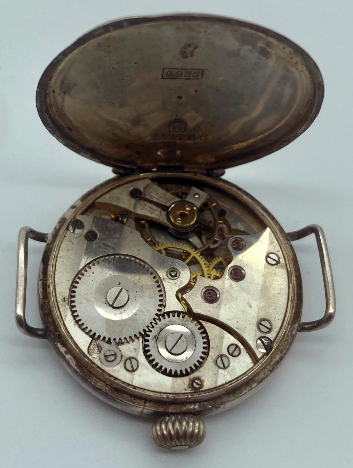 Inside workings of WWI trench watch presented to Ernest Allen Ernst