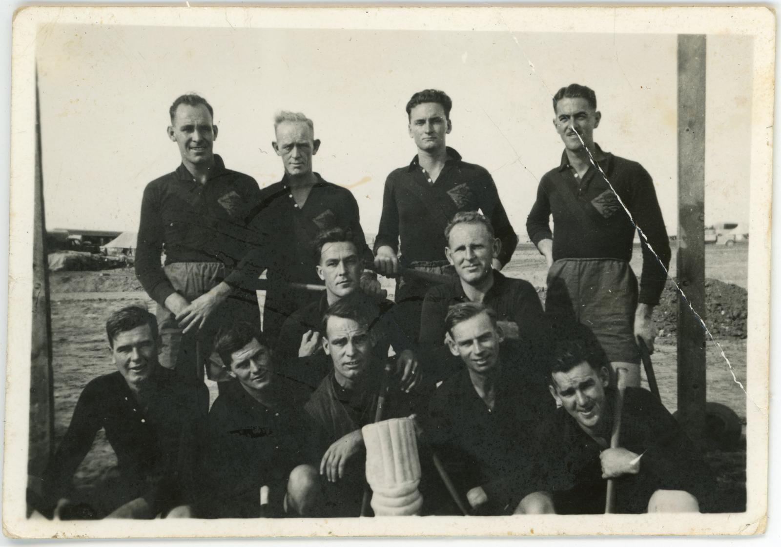 Black and white photograph of 2/3rd Field Regiment Hockey team Royal Australian Artillery, Second World War