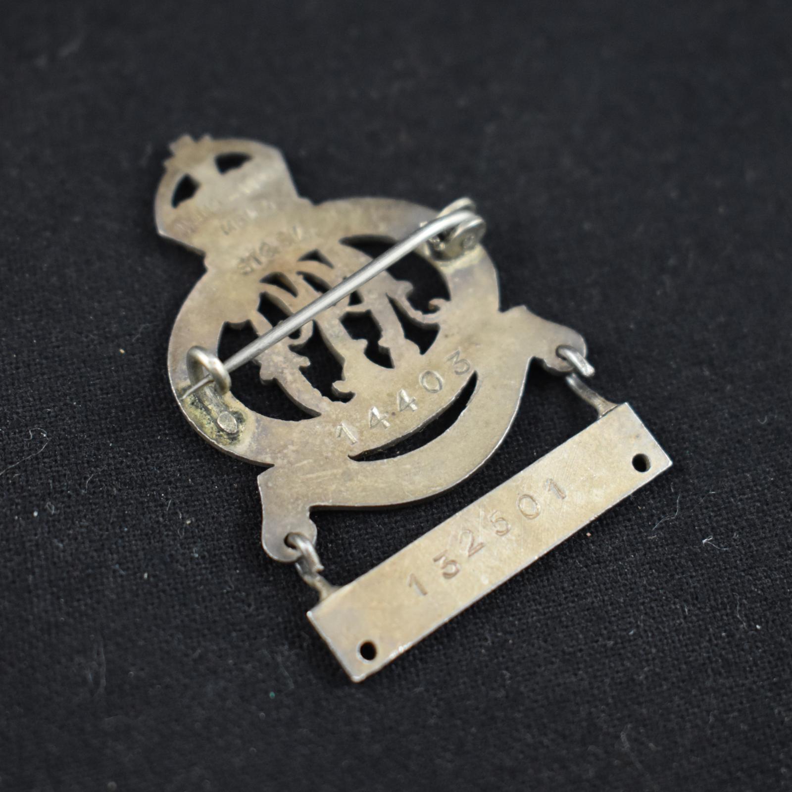 Female Relative Badge was issued to Annie DENNEY (rear view)