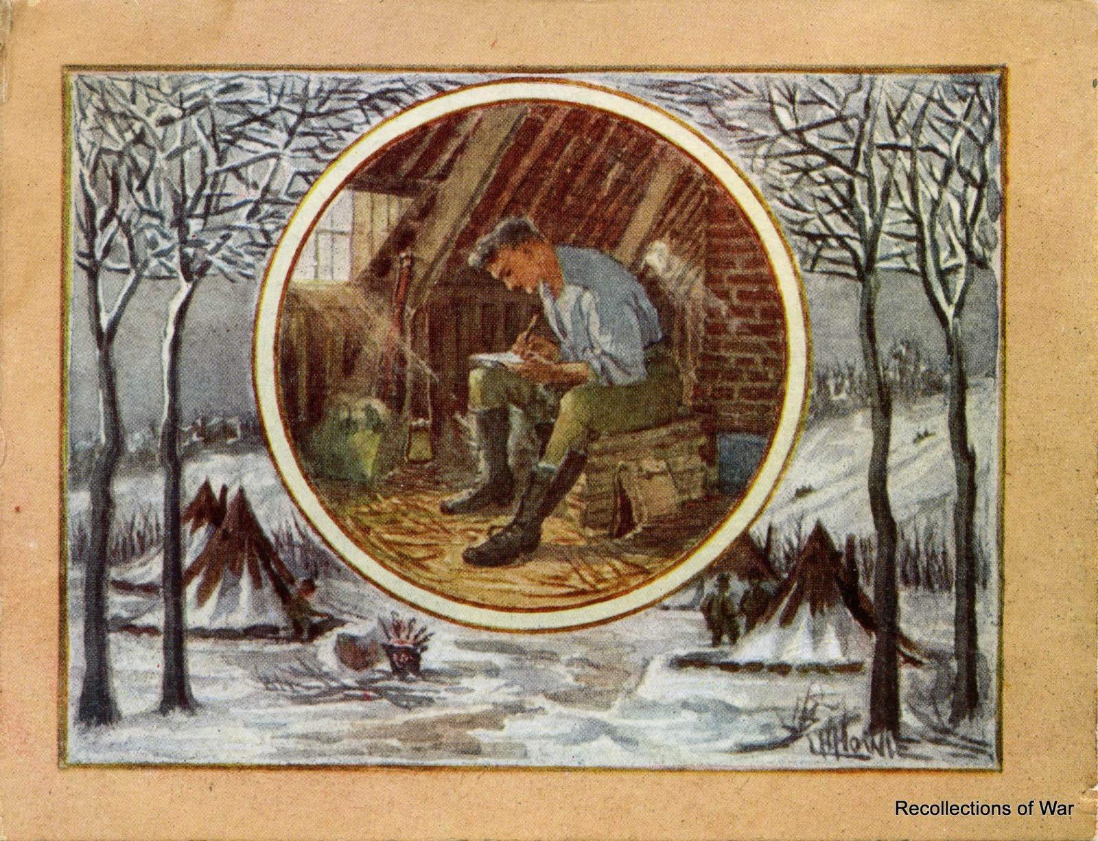Inside right cover of card showing inscription