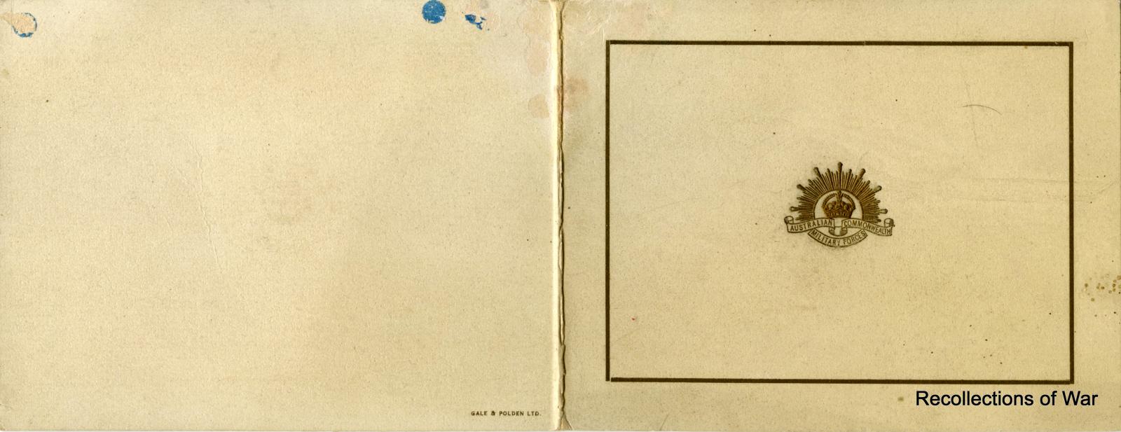 Front and back covers of card