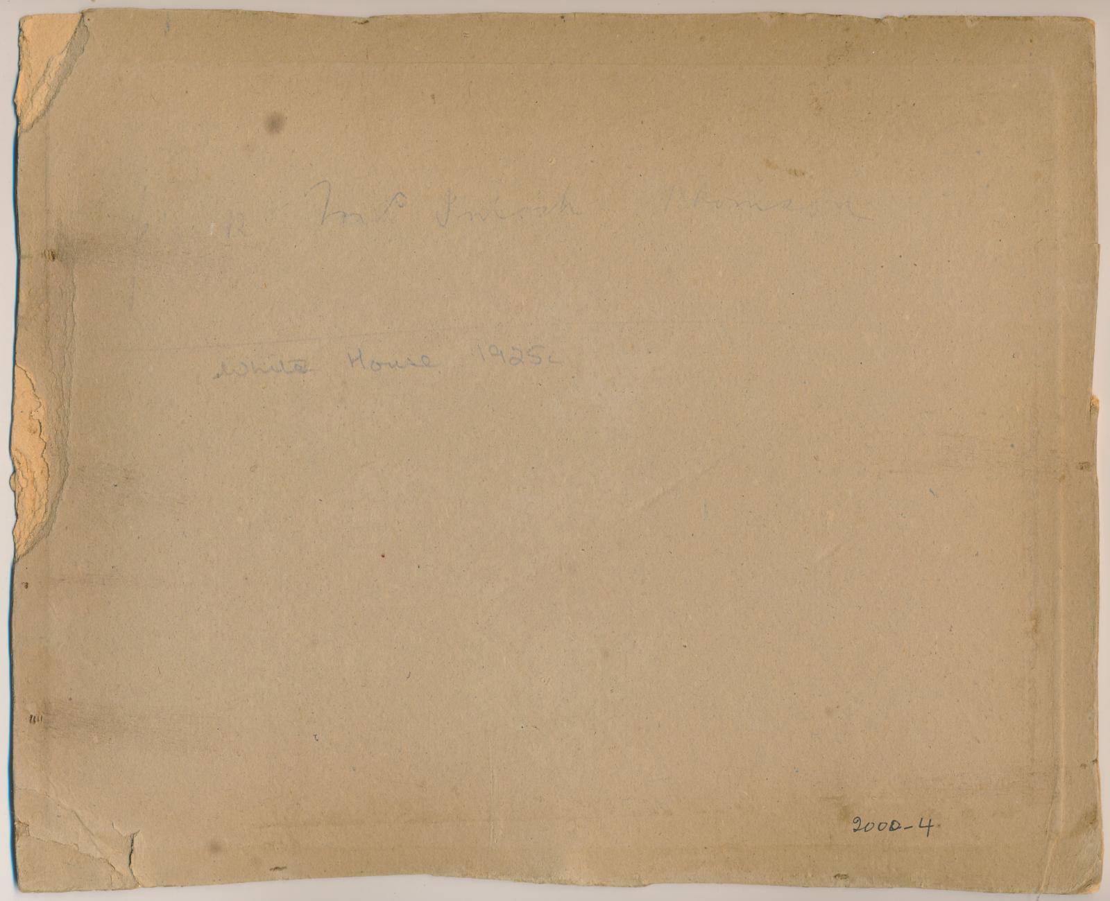 Back of photograph of The White House