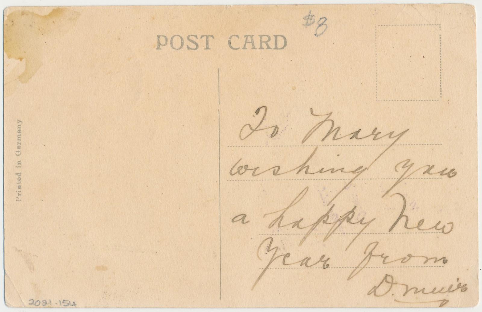 Back of postcard of Austral Terrace, Katanning