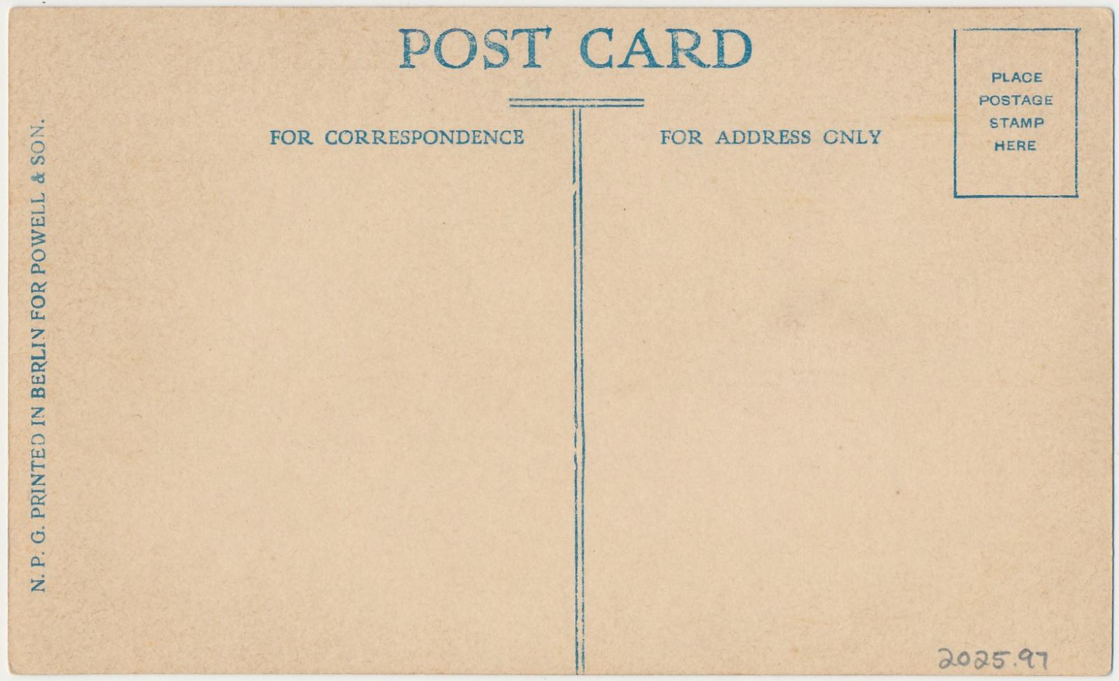 Back of postcard of Wheat Train