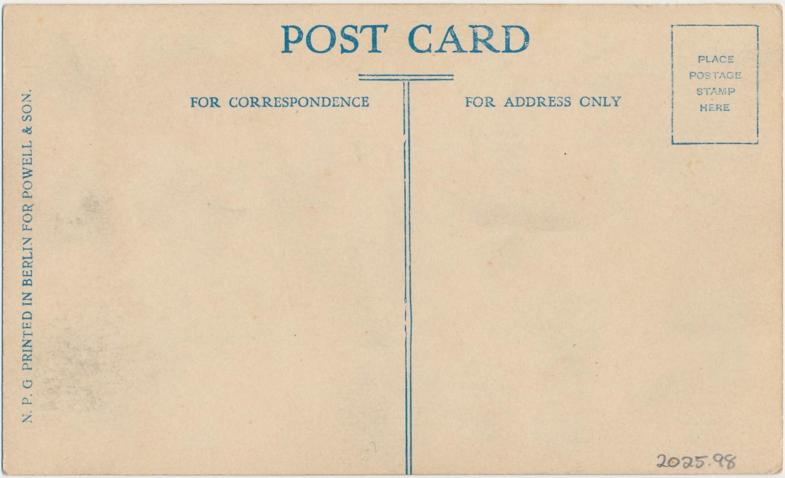 Back of postcard of Austral Terrace, Katanning