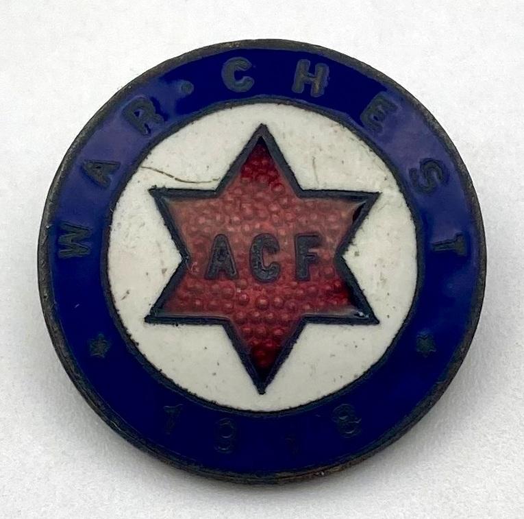Enamel fundraising badge 'War Chest, 1918'