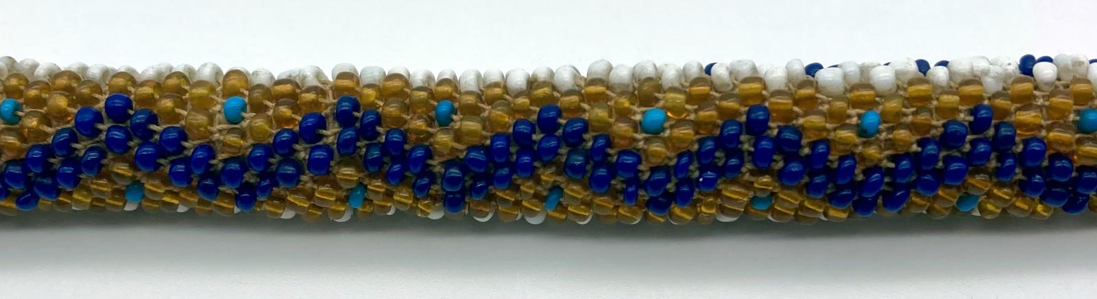 Close up of the top view of a section of the Ottoman prisoner of war beadwork snake