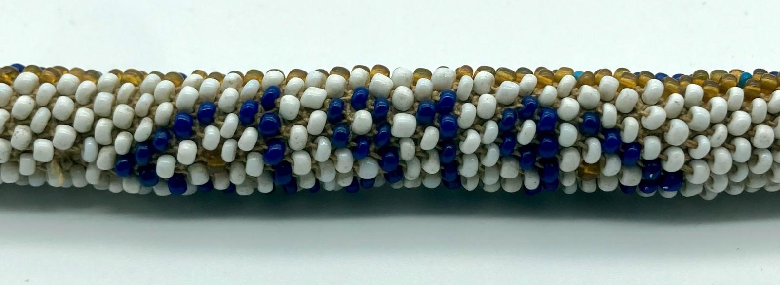 Close up of the date on the Ottoman prisoner of war beadwork snake