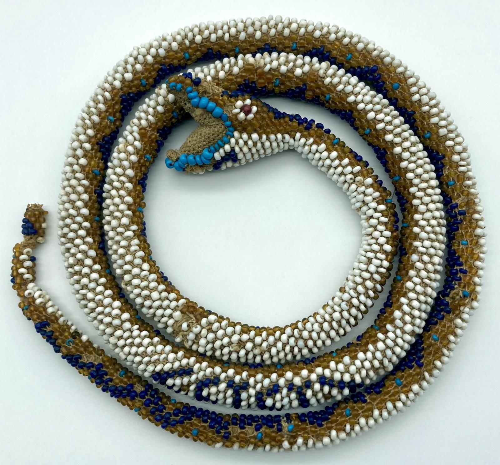 Underside of Ottoman prisoner of war beadwork snake