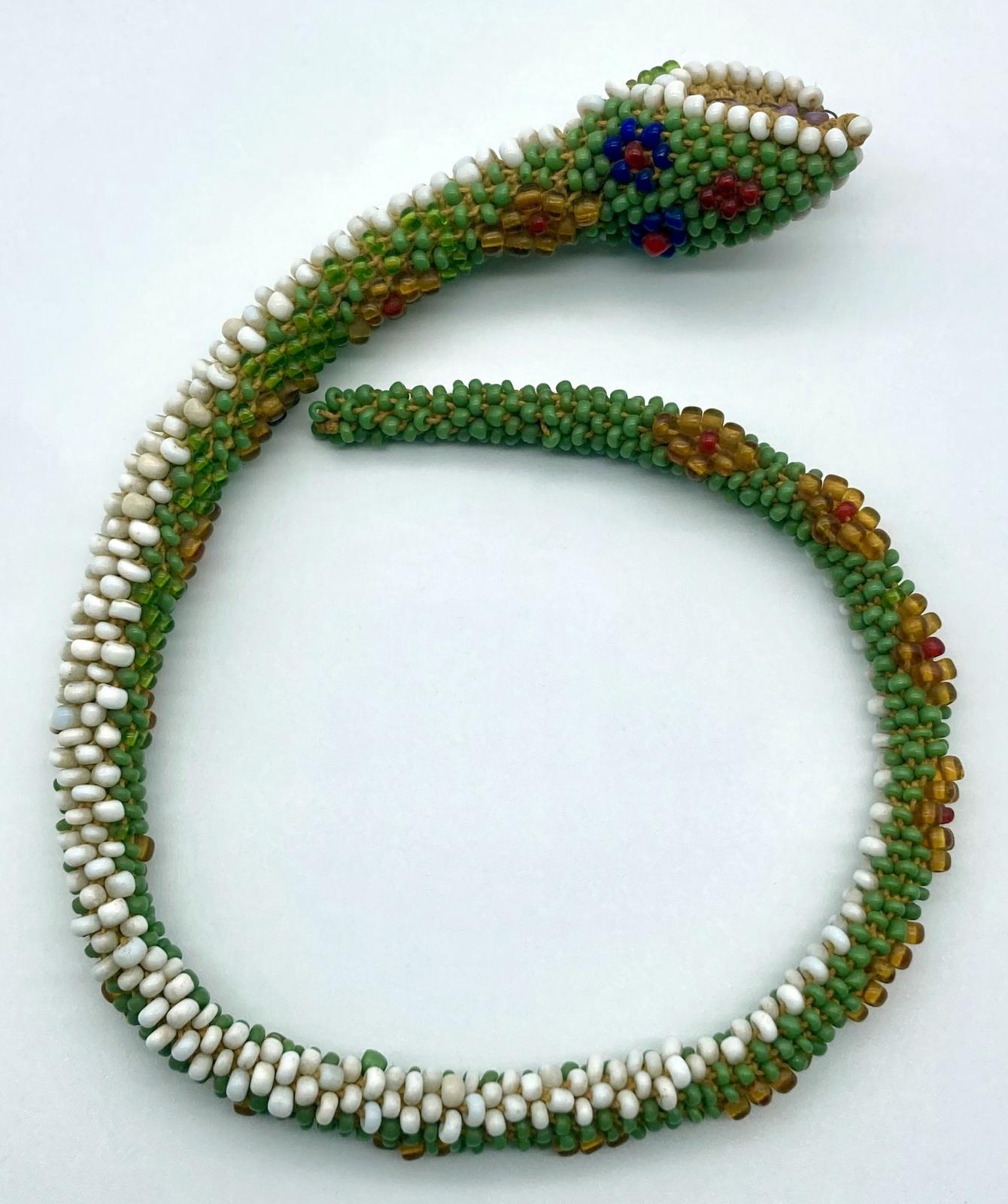 Underside of small Ottoman prisoner of war beadwork snake