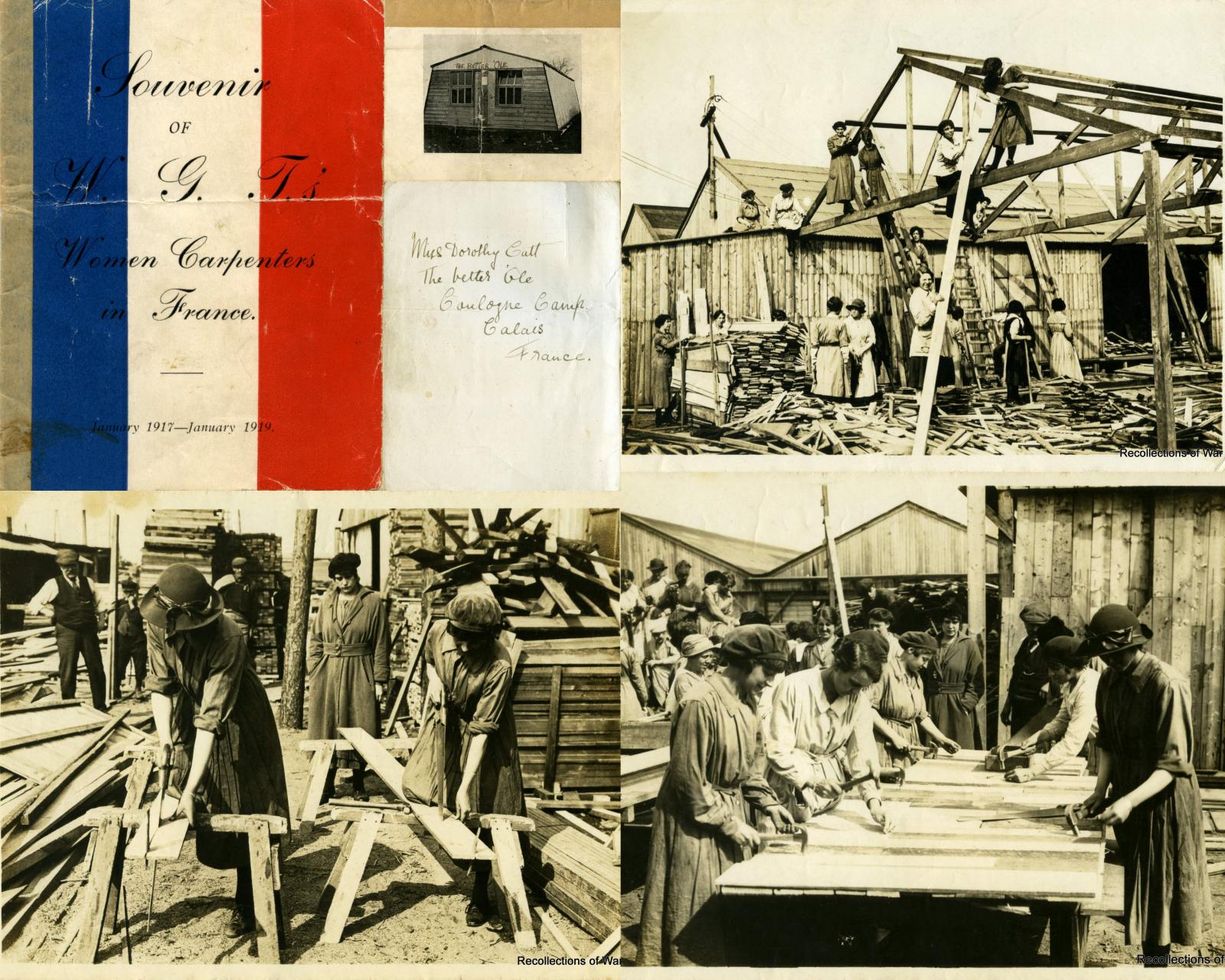 Collage of 'British women carpenters in France, 1917-1919' grouping