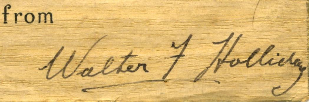 Close-up of signature on Christmas card
