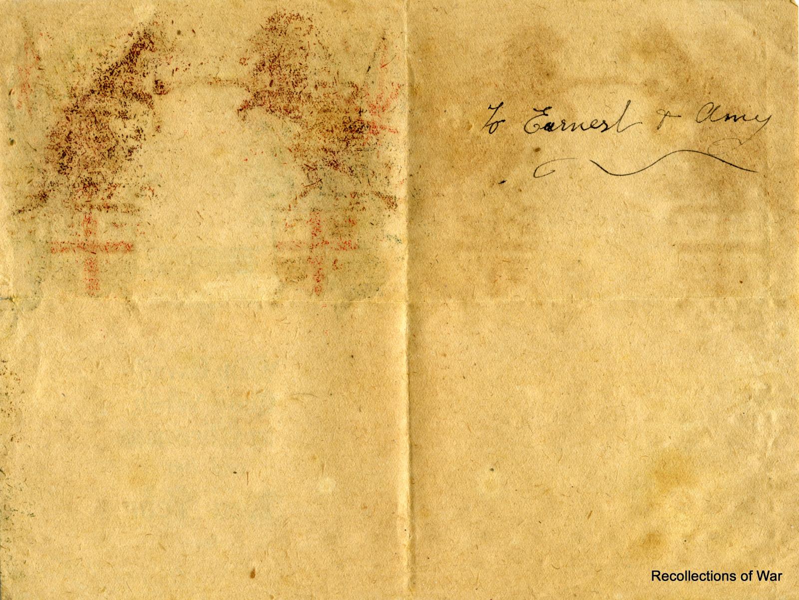 Central leaves of Christmas card sent by Walter F. Holliday
