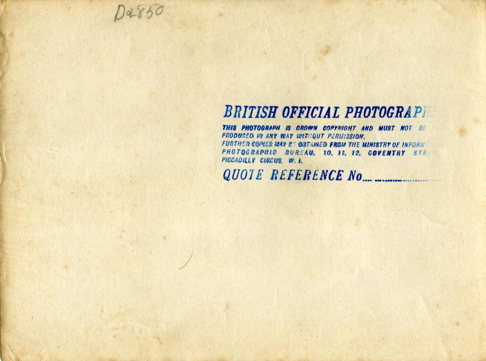 Reverse of British Official Photograph - Women Carpenters in France - D2850