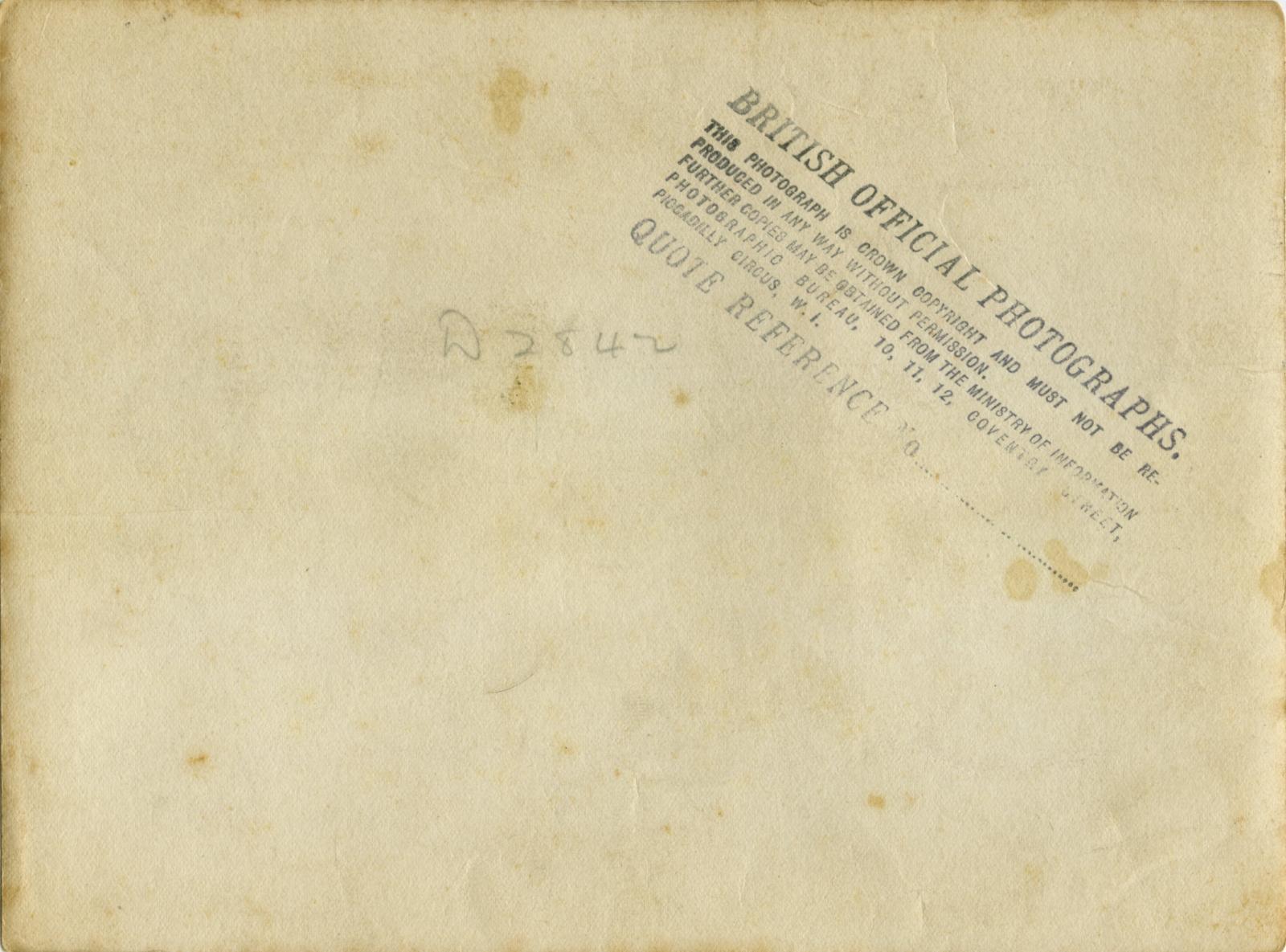 Reverse of British Official Photograph - Women Carpenters in France - D2842
