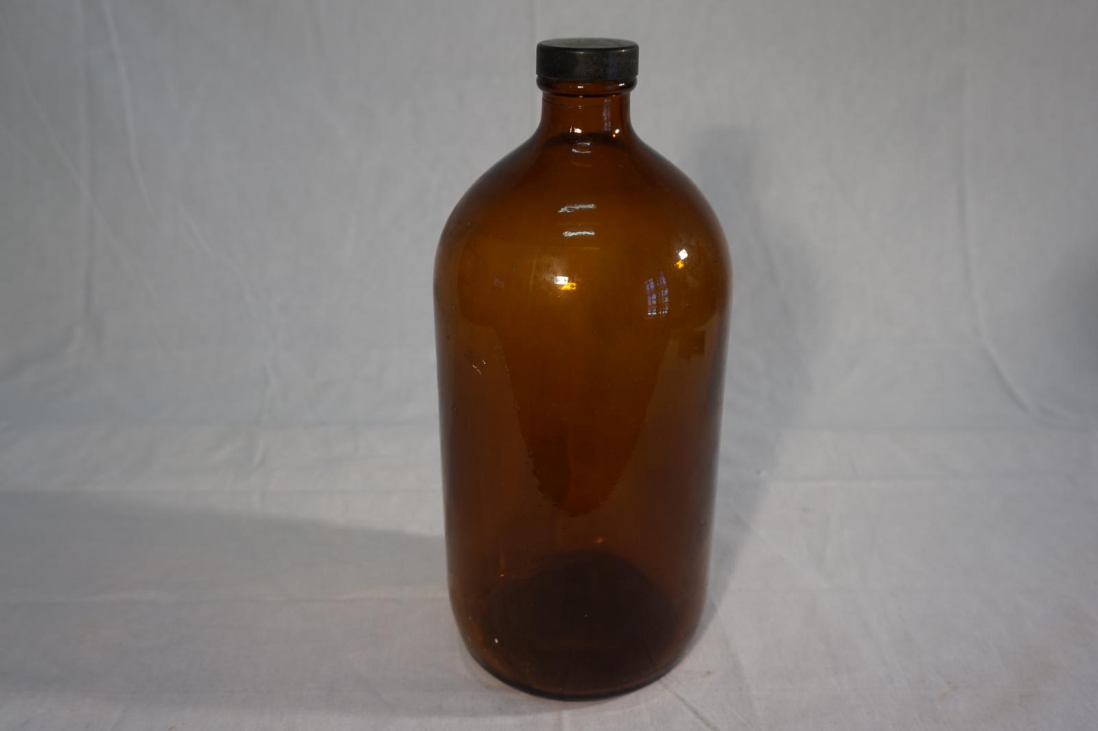 Amber Glass Bottle with Screw Cap