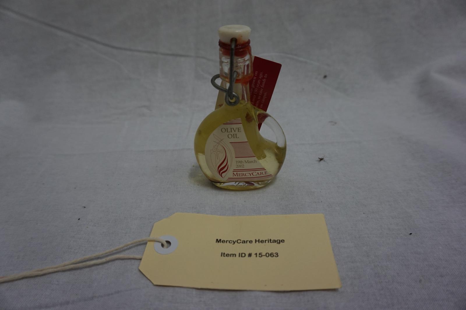 Commerative Clear Glass Bottle of Olive Oil