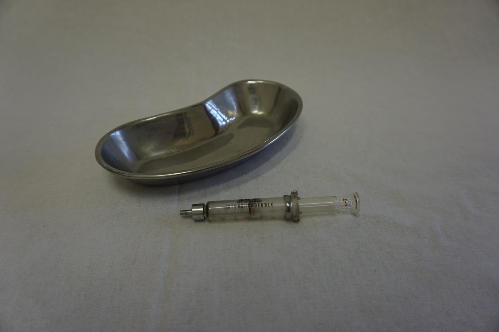 Metal Dish and Syringe