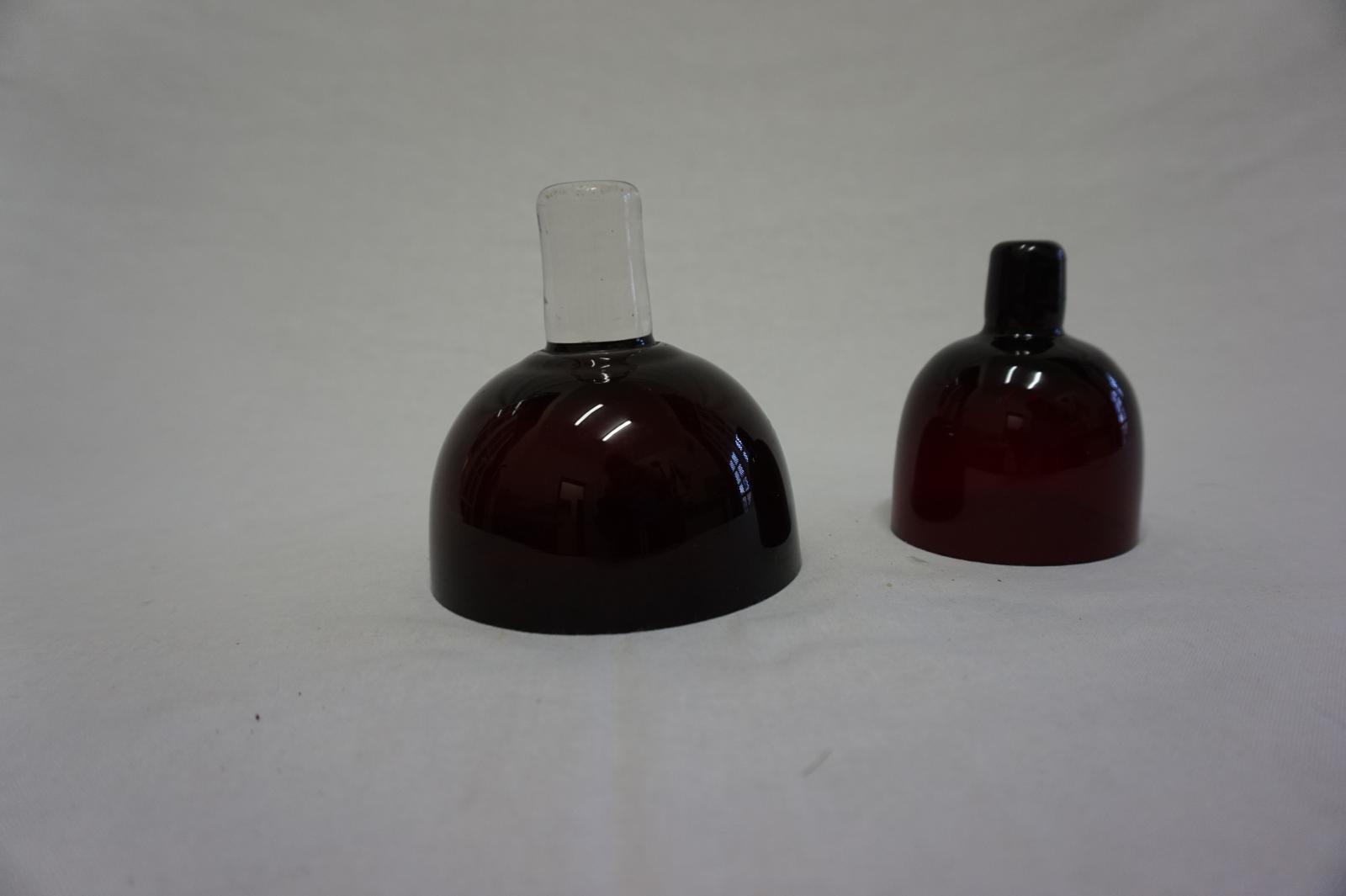 Set of 12 Red Glass Candle Holders