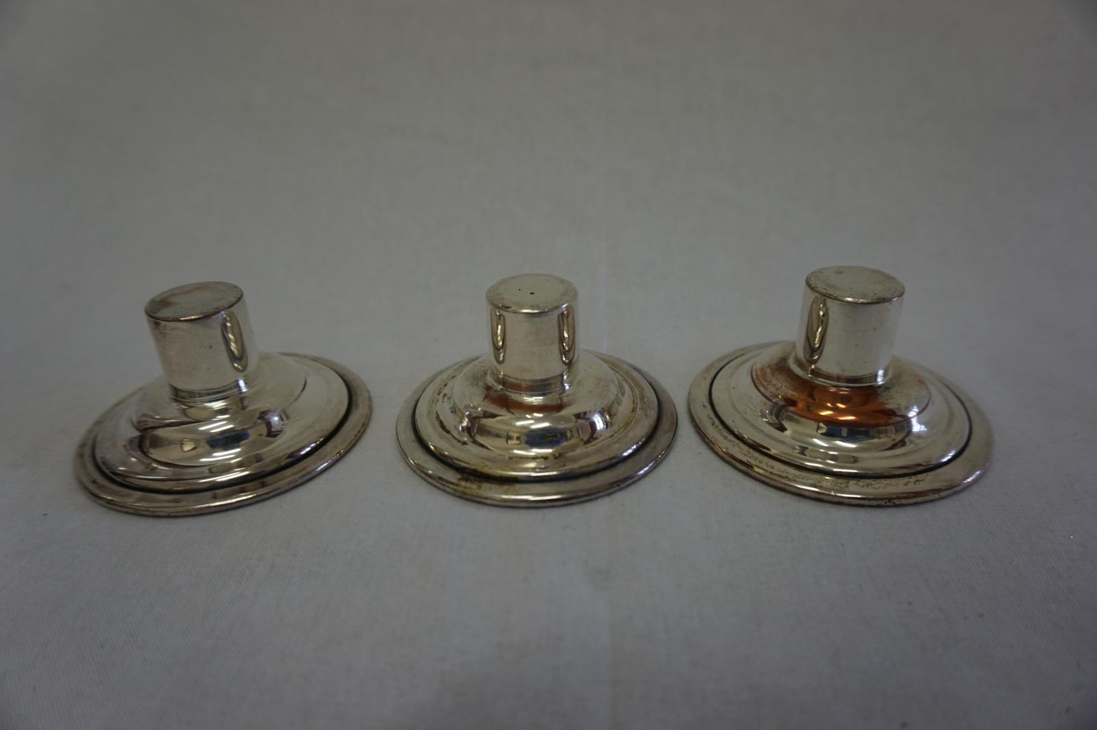 Set of 2 Silver Candle Stands